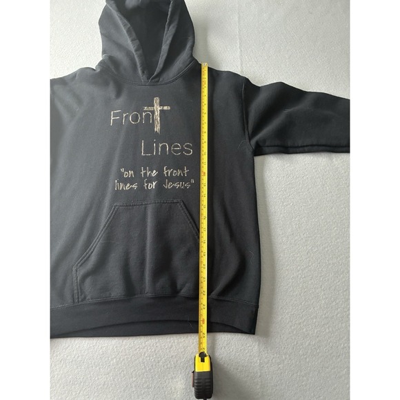 Gildan Heavy Blend Unisex Hoodie Front Lines "On The Front Lines For Jesus" God - Picture 5 of 7